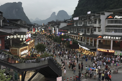 Guilin: Join a group Li river cruise biking west street tour
