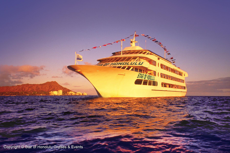 Honolulu: Crociera con cena al tramonto a cinque stelle Nova con jazz dal vivoCrociera con cena al tramonto e trasferimento dall&#039;hotel Waikiki