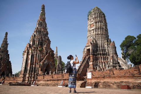 Vanuit Bangkok: Ayutthaya Namiddag Serenity Tour &amp; Boottocht2 Dagen 1 Nacht