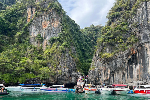 Krabi: Phi Phi & 4 Islas Tour en barco al atardecer