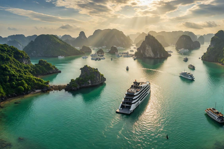 Ha Long 3D2N Or 2D1N By A Luxury Cruise & Bathtub & Balcony Private Car Transfer & Private Guide & Shared Cruise in 3D2N