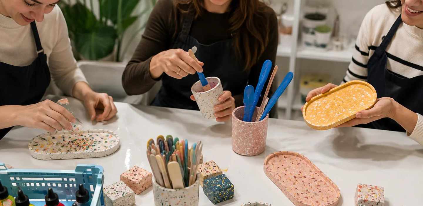 Mailand: Workshop zur Herstellung von Terrazzo-Tabletts mit Erfrischungen Mailand: Workshop zur Herstellung von Terrazzo-Tabletts mit Erfrischungen
