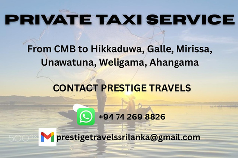 Taxi privato - Aeroporto di Colombo a Galle/Unawatuna/AhangamaTaxi privato - Dall&#039;aeroporto di Colombo a Galle/Unawatuna/Ahangama