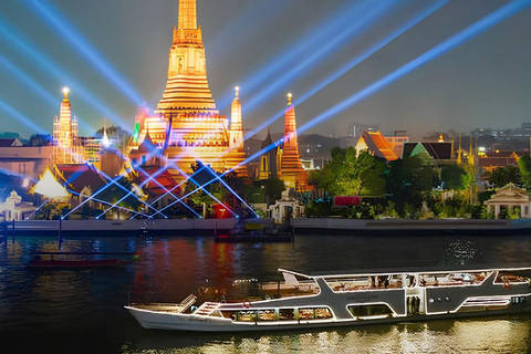 Bangkok: Premium Dinner Cruise With Buffet & Wat Arun Views Thai & International Buffet (Unlimited Chang Draft Beer)