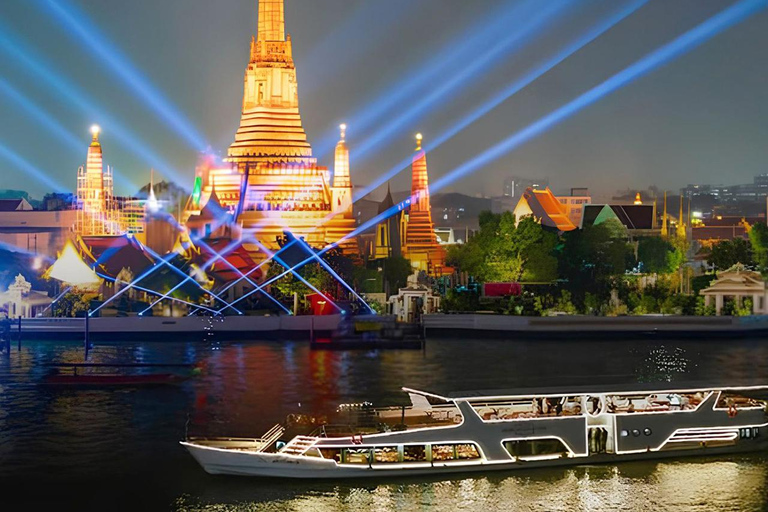 Bangkok: Premium Dinner Cruise With Buffet & Wat Arun Views Thai & International Buffet (Unlimited Chang Draft Beer)