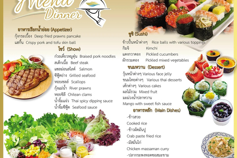 Bangkok: Sawasdee Dinner Cruise & Sunset Cruise + Free Beer Dinner Cruise (17:00~21:00) with Only Buffet