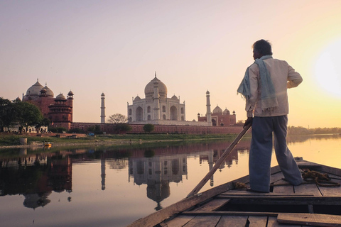 Taj Mahal Back View Yamuna Boat Ride Tour