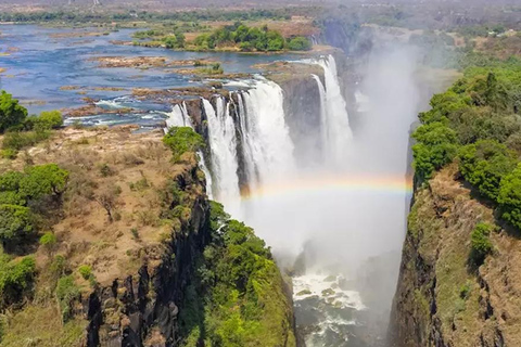A helicopter flight over the magnificent Victoria Falls