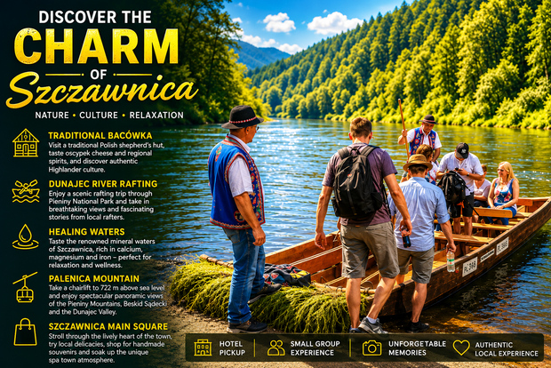 Cracovia: Rafting tradizionale di Dunajec e seggiovia di montagna