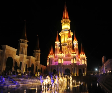 Side to Land of Legends Night Show with Boat Parade