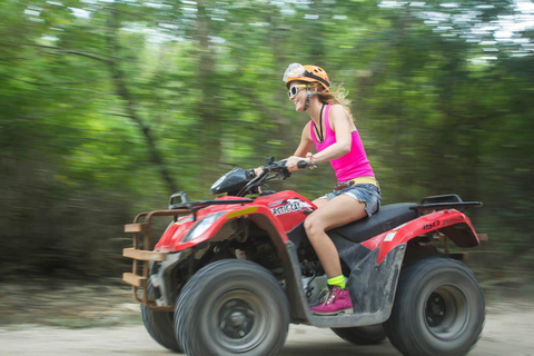 Atv delad körning zipline och simning i cenote