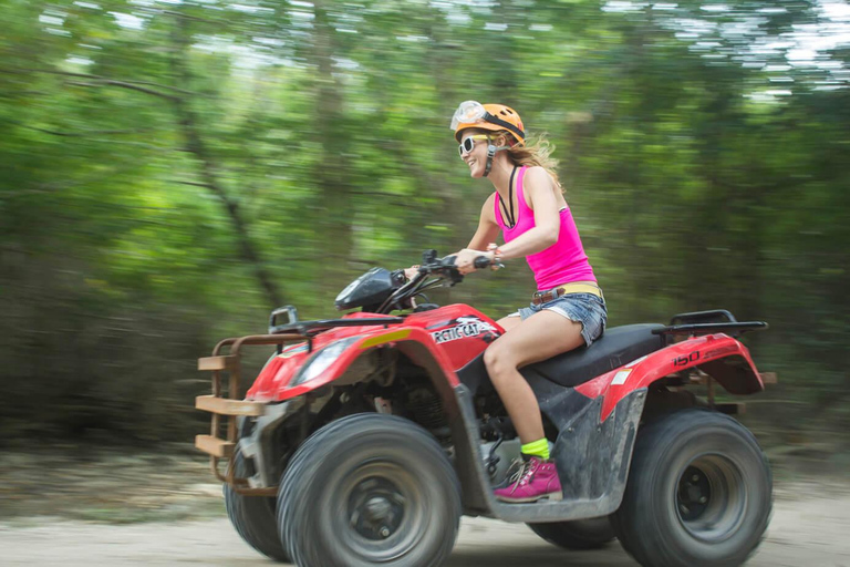 Gemeinsame Fahrt mit dem Atv, Zipline und Schwimmen in der Cenote