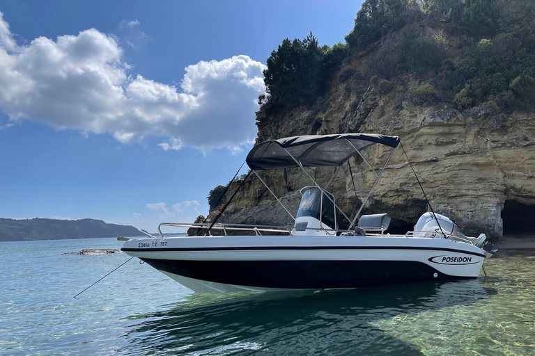 Zakynthos: Private Boat Cruise with Skipper or Self-Drive South with Captain:Turtles, Keri & Secret Caves