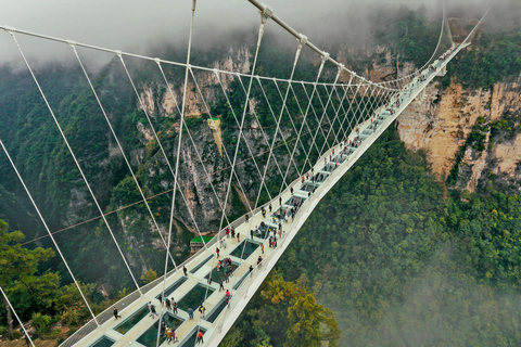 Zhangjiajie: Höjdpunktsresa med glasbro och linbanaUpphämtning från hotell i Zhangjiajie