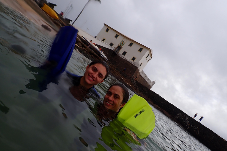 Snorkeling in the corals of Porto da Barra Beach (free diving)