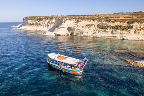 Malta: Passeio de barco em Marsaskala Luzzu com a piscina de São PedroMalta: Passeio de barco por Marsaskala Luzzu com St. Peter&#039;s Pool