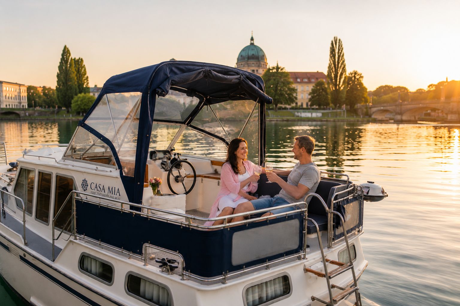 Potsdam 2h Private Cruise with Wine or Prosecco for two