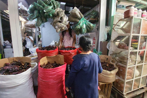 Messico: Corso di preparazione della salsa in un mercato con uno chef