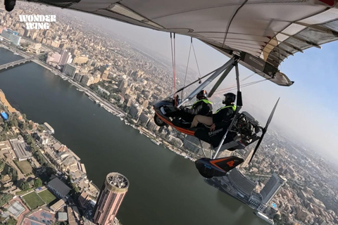 Microlight Flight over Pyramids and Nile River Egypt