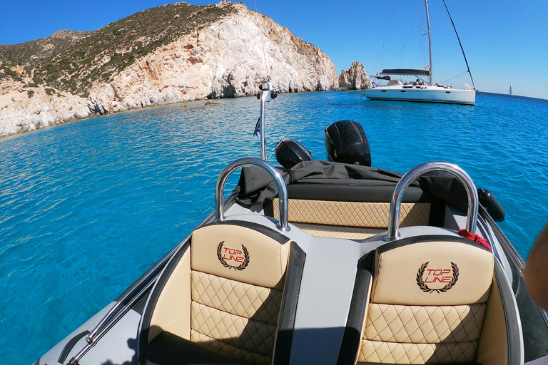 Sifnos : explorez Polyaigos et Kimolos lors d&#039;une croisière privéeLocation de bateau à Sifnos vers Polyegos et Kimolos avec Marvel RIB