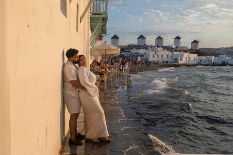 Mykonos: sessão de fotos privada de 1 hora na cidade de Mykonos