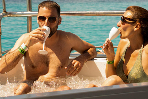 Ibiza: Formentera Boat with Open Bar, 3 meals & Sunset Party ADVANCE: Standard selection of food & open bar option
