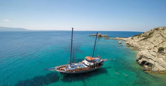 From the Port of Kos: Full Day Boat Cruise to 3 Islands