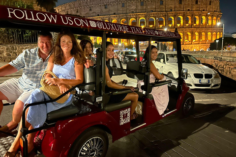 Golf Cart Tour: Express Highlights of Rome by Night Tour with Meeting Point
