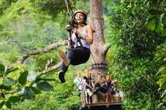 Phuket: Elefantendorf & Städtetour mit Zipline & Quad