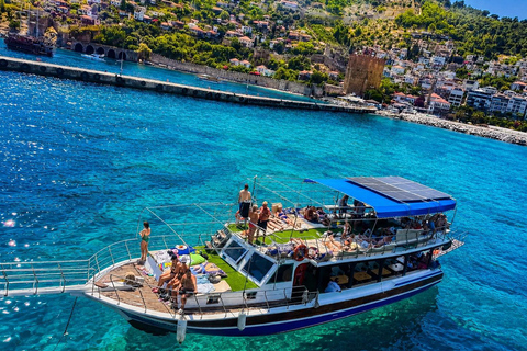 Alanya: Morning or Sunset Relaxing Boat Tour w/ Lunch, Alanya: Sunset Relaxing Boat Tour With Transfer.