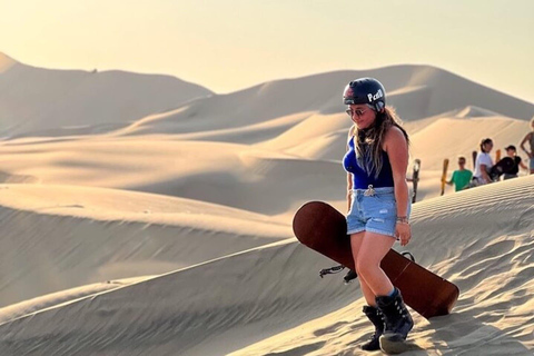 Från Lima: Dagsutflykt med sandboarding och vinprovning i Huacachina