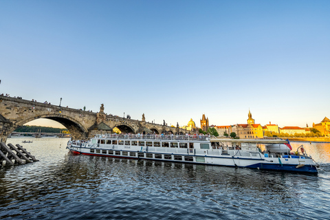 Prague: Vltava River Night Cruise with BuffetEssential Package