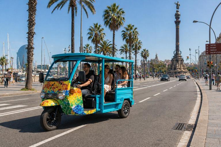 Barcelona: Private Electric Tuk Tuk Sightseeing Tour with Local Driver-Guide Barcelona: 3-Hour Private E-Tuk-Tuk Tour with a Local Guide