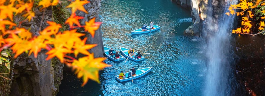 Excursion au mont Aso et aux gorges de Takachiho avec tour en bateau en option