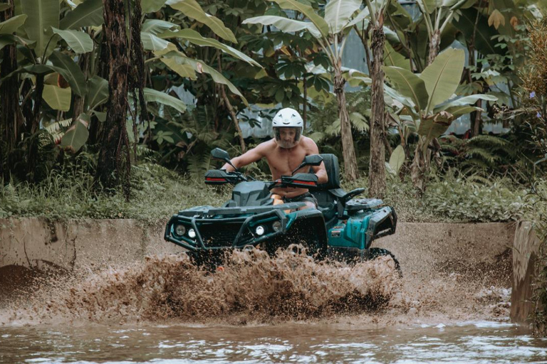 Bali: Waterfall Gorilla Cave ATV, Tubing Trip, Infinity Pool Double 250cc: Gorilla Cave ATV, Tubing - with Transfers