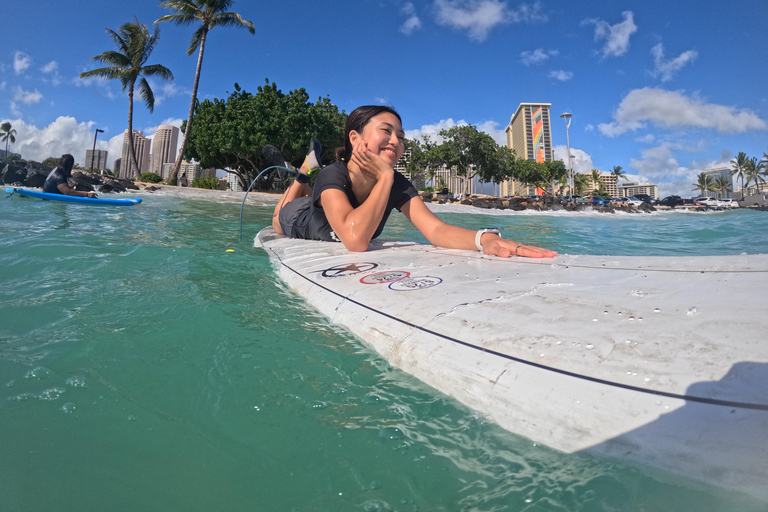 Waikiki:Aula de surf de 1ª classe 90min Não é necessária experiência