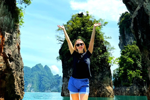 Phuket or Anywhere: Private Boat Cheow Lan Lake>Diamond Cave Option 4: From Surat with Roundtrip Hotel Transfer