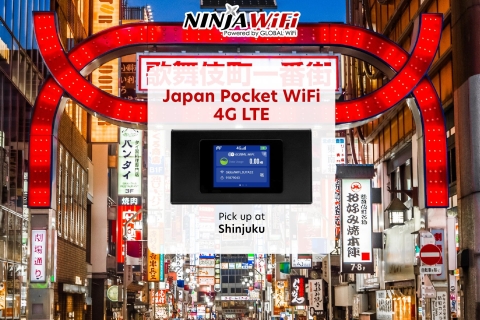 Shinjuku Pickup: Japan Pocket WLAN Router 4G LTE Unlimited30-tägige Wi-Fi-Vermietung