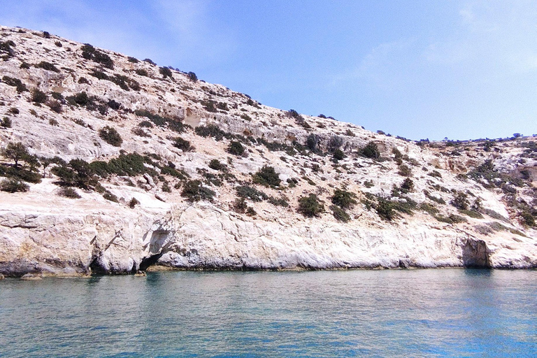 Sul de Creta: Passeio de um dia inteiro em barco à vela ao pôr do sol com petiscosDe Matala e Kokkinos Pyrgos