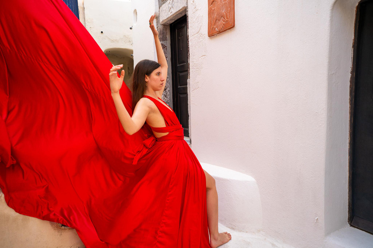 Capture Your Santorini Dream: Flying Dress Photography