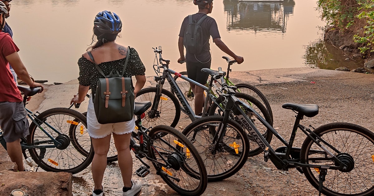 Goa: Chorao Island E-Bike guided Tour veg breakfast included