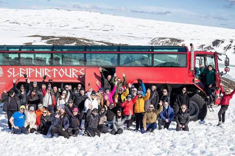 Gullfoss : Visite de la grotte de glace et du glacier en Glacier Monster Truck