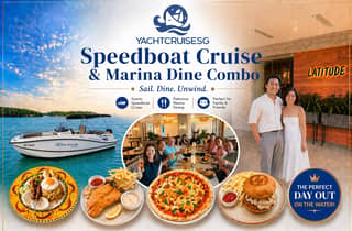 Singapur: Schnellbootfahrt & Abendessen im Jachthafen