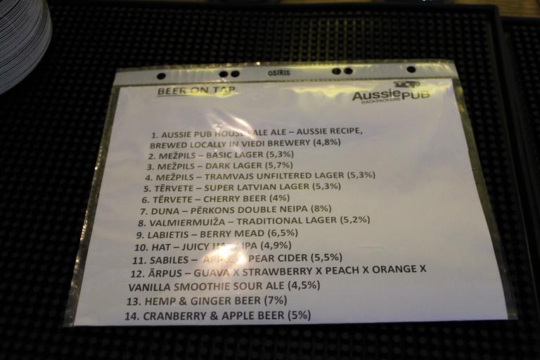 Riga: 14 Beers Tasting Experience - Aussie Backpackers Bar