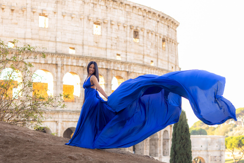 Flying dress photoshoot