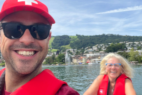Waterbike op het meer van ZürichWaterfietstocht op het meer van Zürich - Tandem voor de hele dag