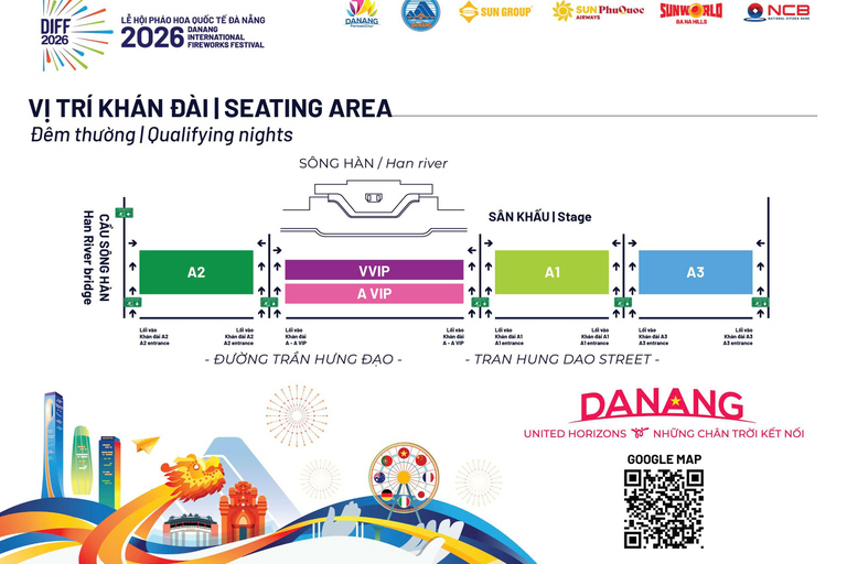 Da Nang International Fireworks Festival 2026 Ticket Grandstands A3 QR Ticket