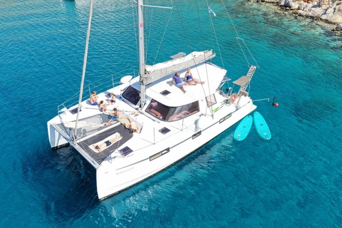 Gouves: Dia Island Catamaran Cruise with Swimming&Snorkeling