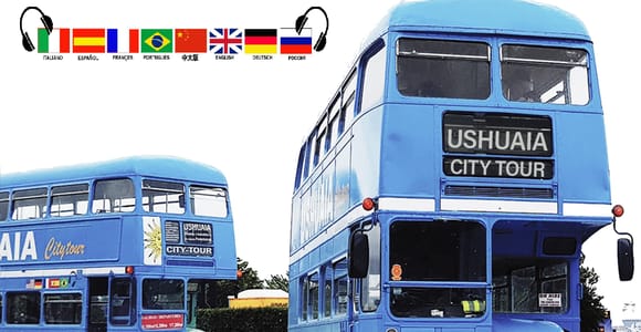 Ushuaia: Tour turistico della città in autobus a due piani con audioguida in 8 lingue