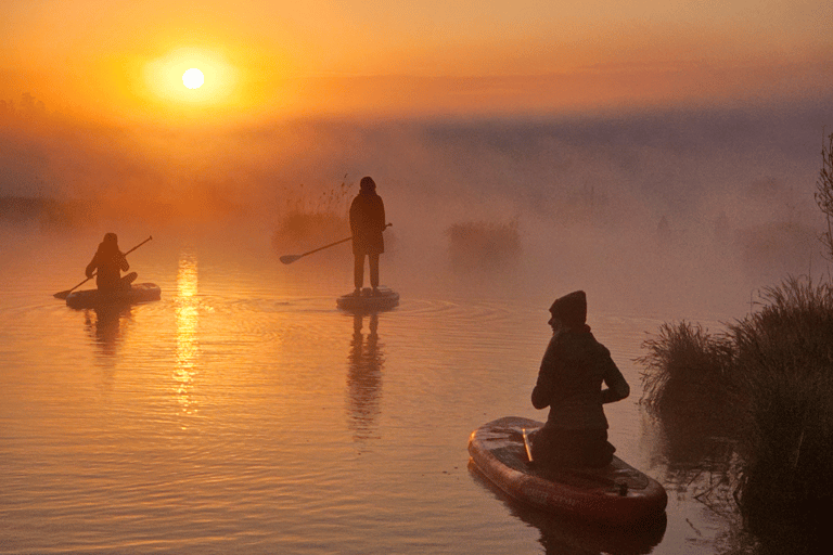 From Riga: Sunrise SUP Tour with Pick-Up at Cenas Tīrelis